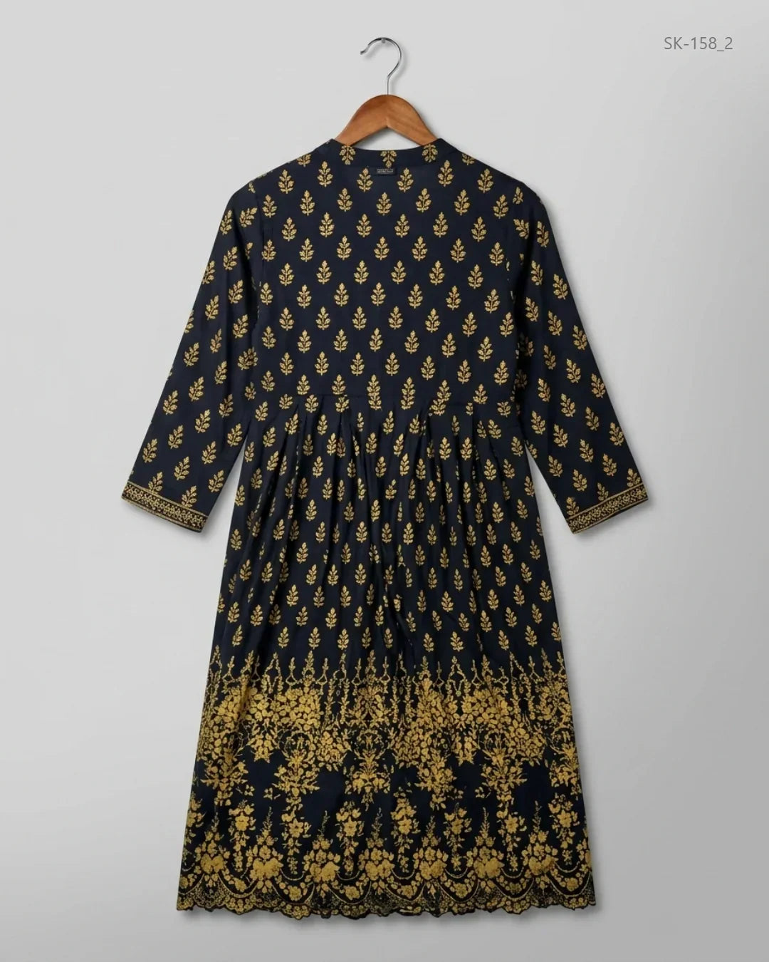 Buy Black Cotton Summer Kurti by CUT LABEL - GOOD condition for Womens | Preloved OTS Pakistan (SK-158)