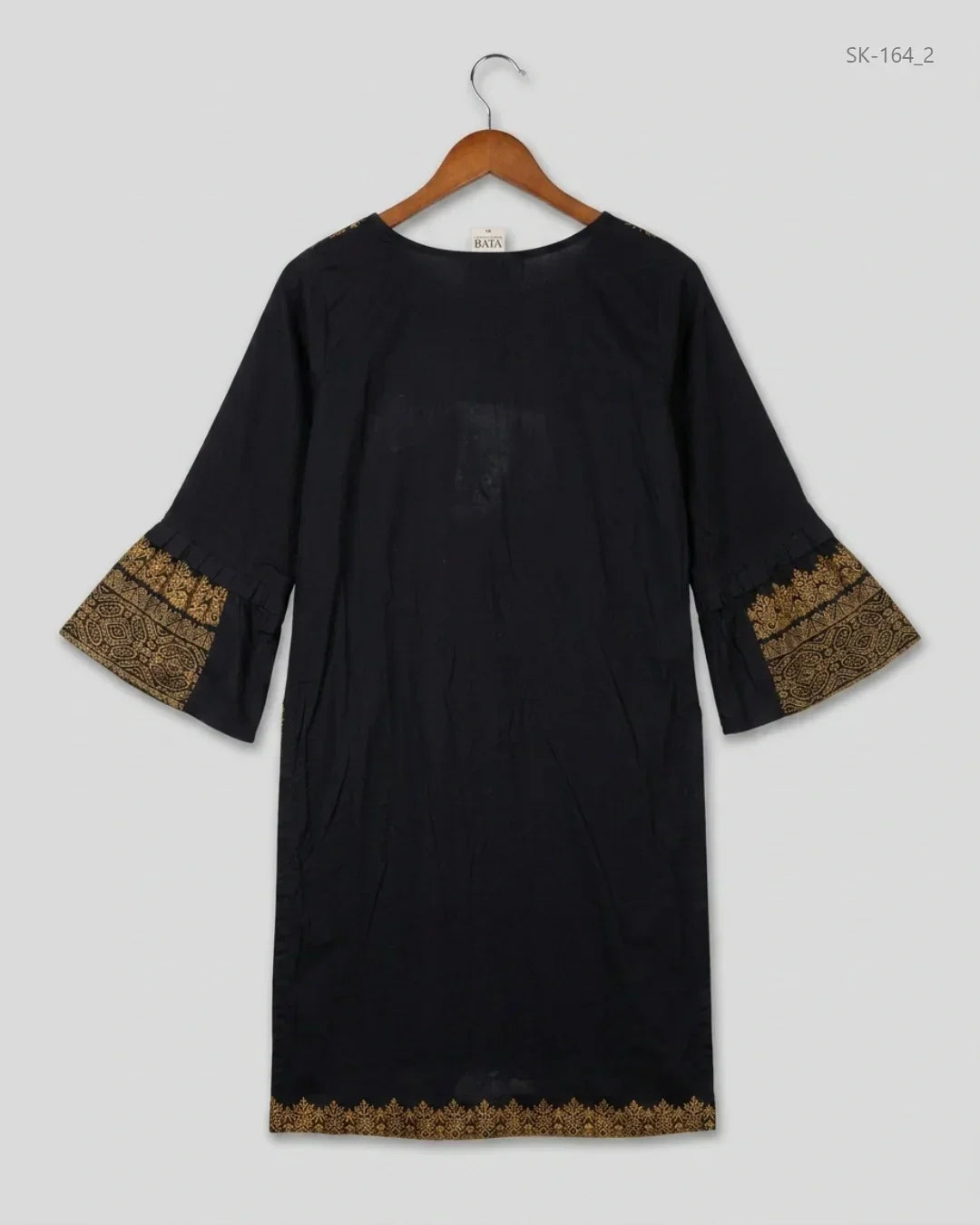 Shop Excellent Condition Black Lawn Summer Kurti by BAU for Womens at OTS - Online Thrift Store Pakistan (SK-164)