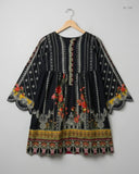 UK Imported secondhand Printed Summer Kurti - CUT LABEL brand, Black Lawn, Excellent condition, for Womens - Online Thrift Store Islamabad Pakistan
