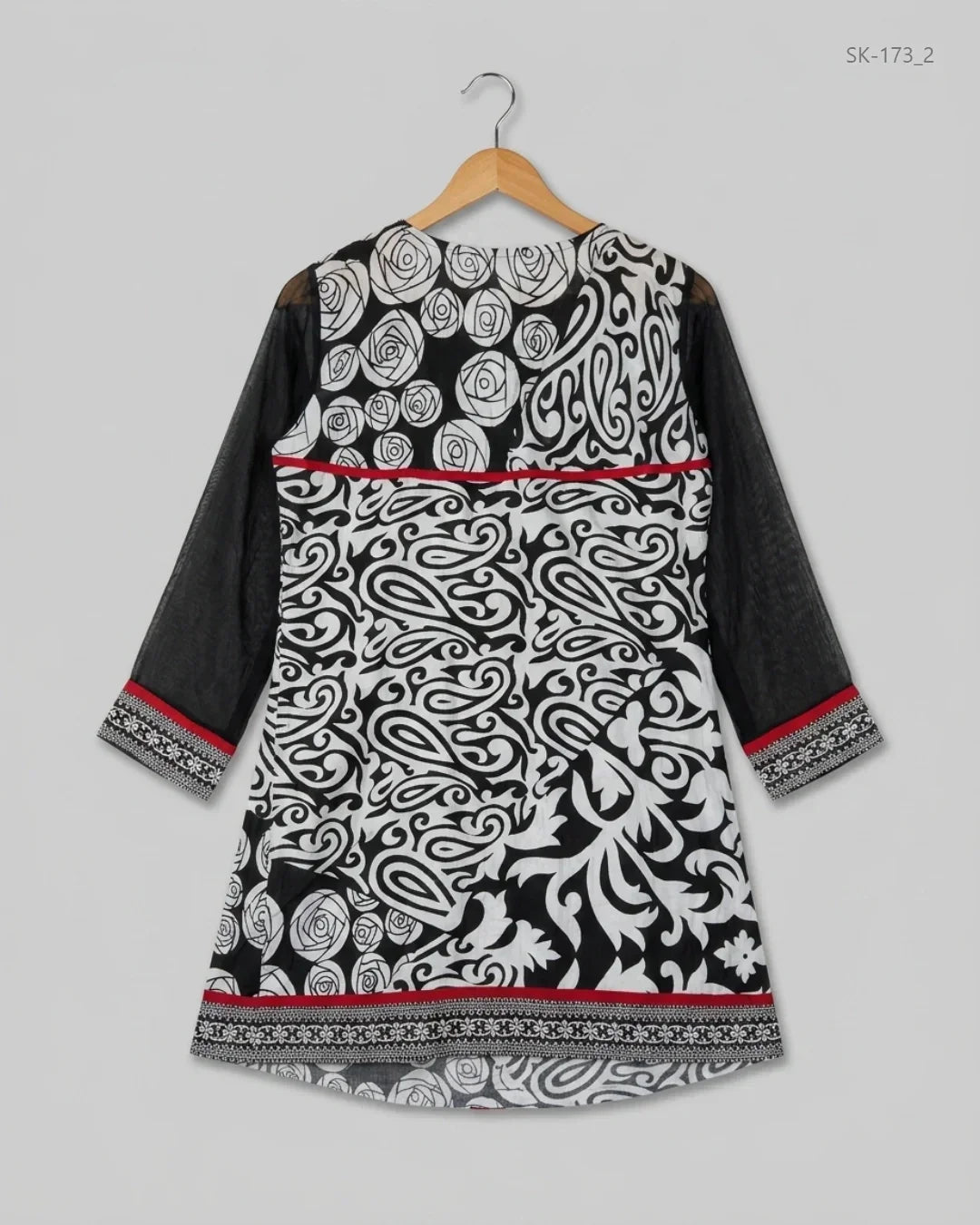 Order CUT LABEL Summer Kurti in Black Lawn for Womens - GOOD at Online Thrift Store Pakistan (SK-173)