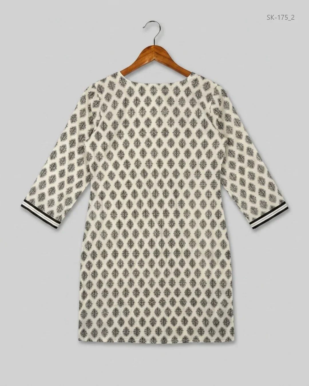 Order RUPALI Summer Kurti in Black & White LAWN for Womens - Premium at Online Thrift Store Pakistan (SK-175)
