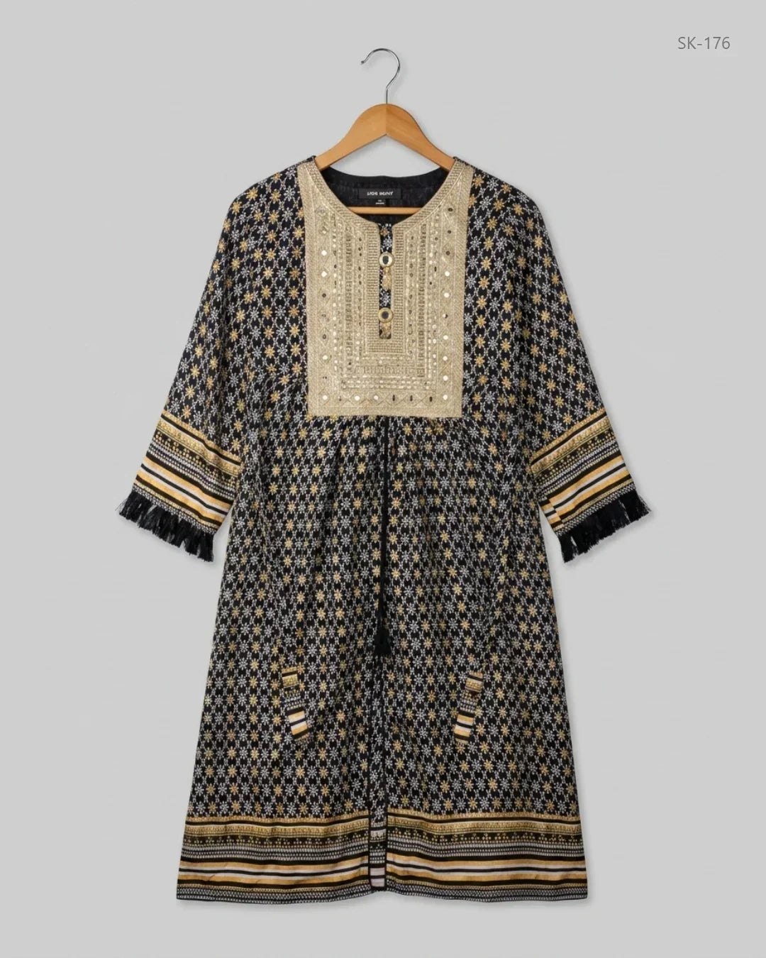 Premium Condition Summer Kurti | Preloved CUT LABEL | Black Cotton | Thrift Shop for Womens Peshawar Pakistan | OTS