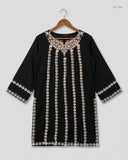 UK Imported secondhand Summer Kurti - AGHA NOOR brand, Black & White Lawn, Premium condition, for Womens - Online Thrift Store Peshawar Pakistan