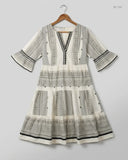 Premium Condition Summer Kurti | Preloved F&F | Black & White Khadar | Thrift Shop for Womens Karachi Pakistan | OTS