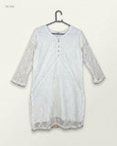 Secondhand Branded Summer Kurti by UMAN, White NET COTTON fabric, Premium condition, for Womens - Online Thrift Shop Karachi Pakistan