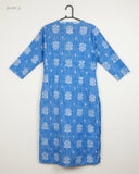 Buy Premium Summer Kurti in Blue soft cotton by W for Womens | OTS Thrift Store Pakistan