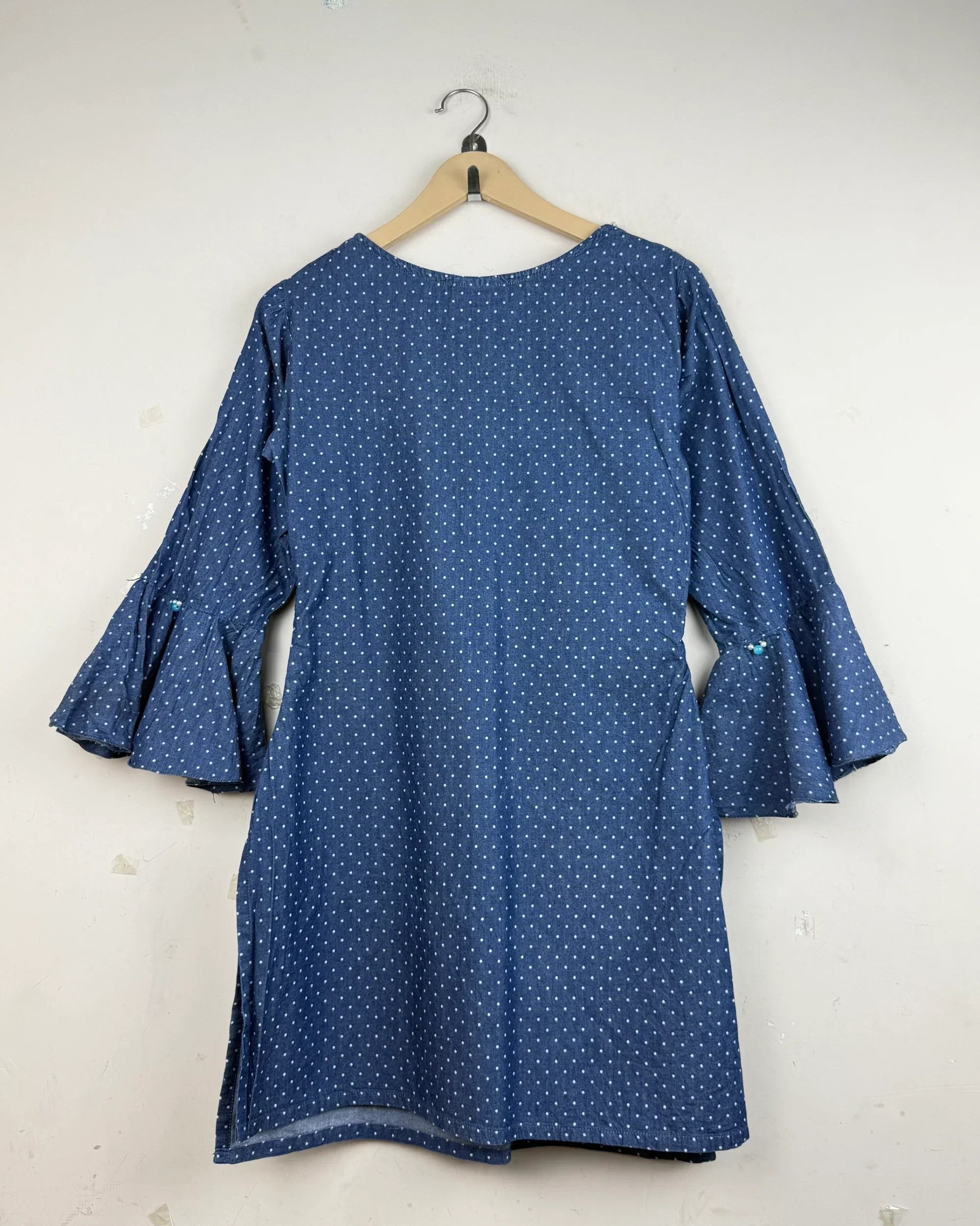 Buy Blue Cotton Summer Kurti by Monas - Premium condition for | Preloved OTS Pakistan (SK-24)