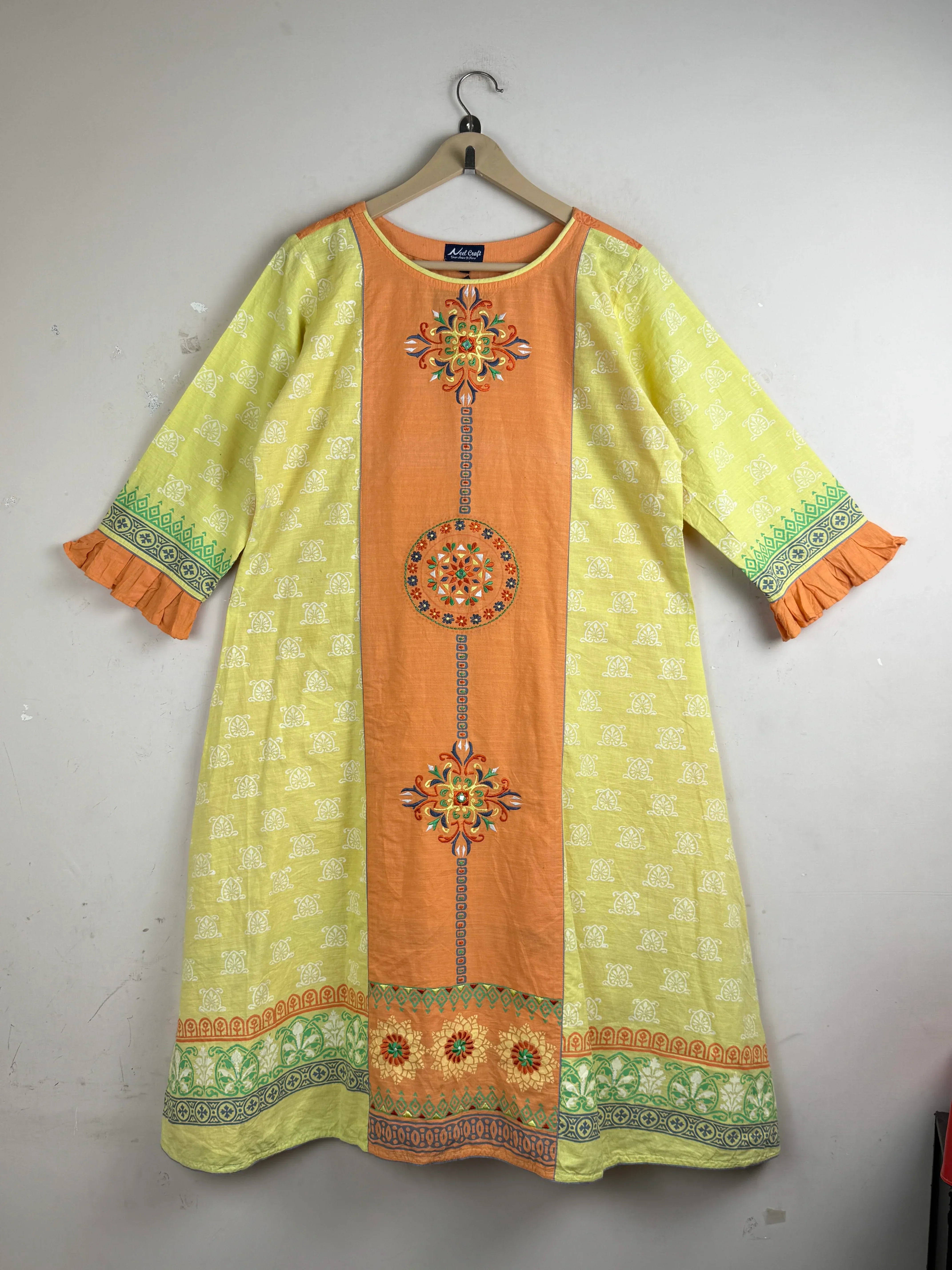 Shop Premium Summer Kurti by Neel craft | Preloved Branded Clothes | Multi Cotton | Women | OTS Thrift Store Peshawar Pakistan