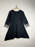 Preloved Summer Kurti by Dars fabricon in Black khaddar for Women - Excellent Condition | OTS Pakistan (SK-86)
