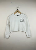 Preloved Excellent Winter Crop Tops by Primark, Off White Cotton + Polyester for Women - OTS Thrift Shop Peshawar Pakistan