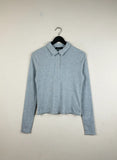 Winter Crop Tops | New Look | Preloved Branded | Gray Cotton + Polyester | Premium | OTS Thrift Store Lahore Pakistan