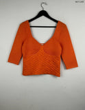 UK Imported secondhand Winter Crop Tops - Savida brand, Orange Polyester, Premium condition, for Women - Online Thrift Store Karachi Pakistan