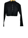 Shop Premium Winter Crop Tops by Shein | Preloved Branded Clothes | Black Polyester + Cotton | Women | OTS Thrift Store Islamabad Pakistan
