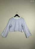 UK Imported secondhand Winter Crop Tops - Gallery brand, Purple & White Cotton, Excellent condition, for Women - Online Thrift Store Peshawar Pakistan