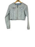Winter Crop Tops | Milla Star | Preloved Branded | SkyBlue Cotton Jeans | Premium | OTS Thrift Store Karachi Pakistan