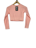 Shop Premium Plus Winter Crop Tops by Unknown | Preloved Branded Clothes | Pink Cotton | Women | OTS Thrift Store Karachi Pakistan