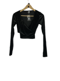 UK Imported secondhand Winter Crop Tops - H&M brand, Black Polyester, Premium condition, for Women - Online Thrift Store Lahore Pakistan