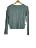 Winter Crop Tops | Primark | Preloved Branded | Ice Blue Polyester | Premium | OTS Thrift Store Islamabad Pakistan