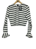 Preloved Premium Winter Crop Tops by TRAFALUC, Black & White Acrylic & Cotton for Women - OTS Thrift Shop Islamabad Pakistan