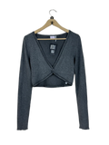 Secondhand Branded Winter Crop Tops by URBN UK, Grey Polyester fabric, Excellent condition, for Women - Online Thrift Shop Peshawar Pakistan