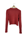 Secondhand Branded Winter Crop Tops by Atmosphere, Maroon Viscose fabric, Premium condition, for Women - Online Thrift Shop Lahore Pakistan