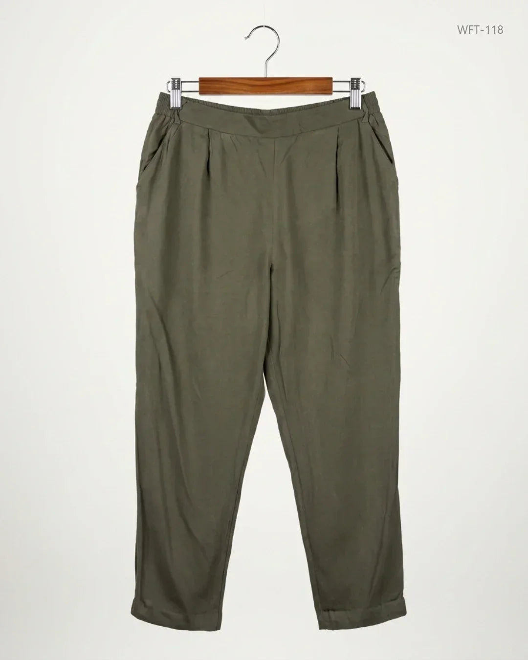 Shop Premium Women Flapper Trouser by New Look | Preloved Branded Clothes | Olive Viscose | | OTS Thrift Store Lahore Pakistan