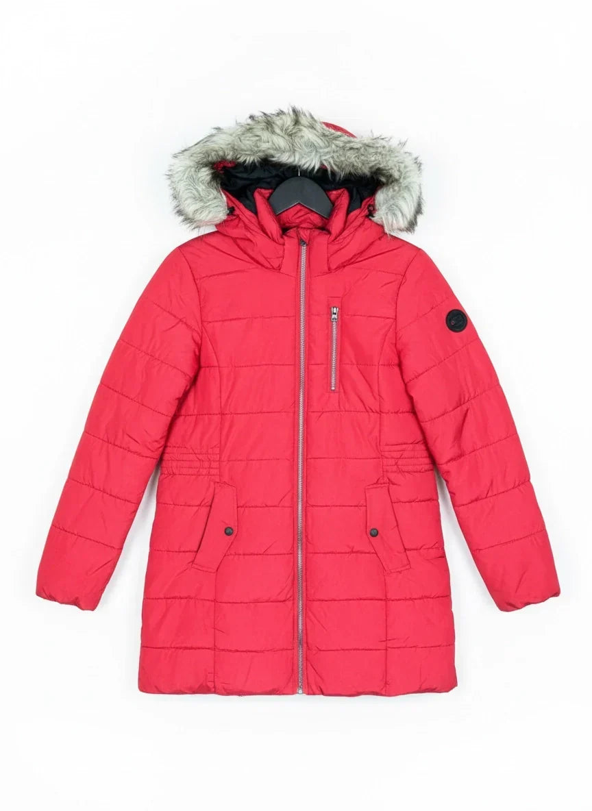 Bomber & Puffer Jackets | Only | Preloved Branded | Red Polyester | Excellent | OTS Thrift Store Karachi Pakistan