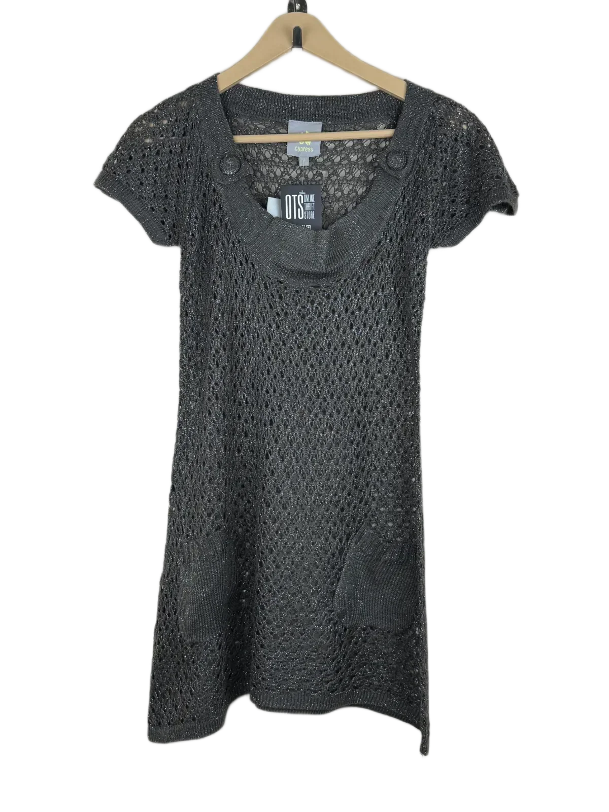 Shop Excellent Winter Knitted Tops by Cypress | Preloved Branded Clothes | Black Acrylic | Women | OTS Thrift Store Karachi Pakistan