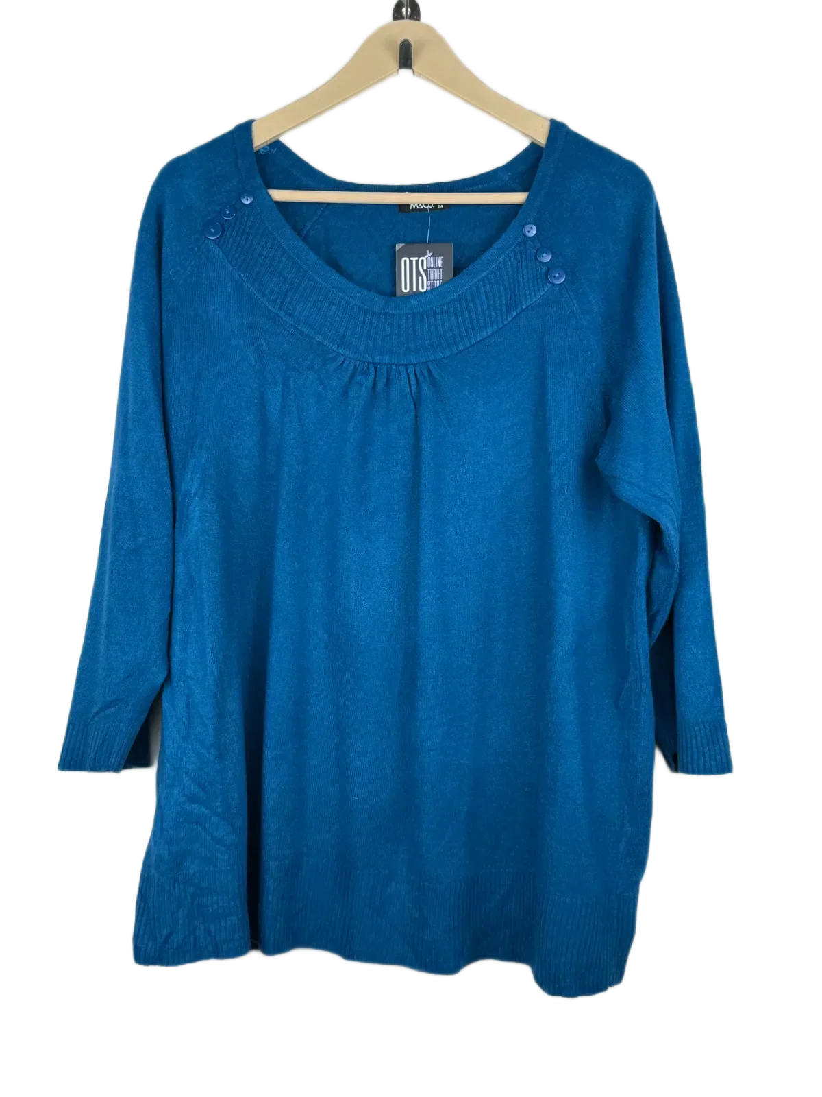 Preloved Premium Winter Knitted Tops by M&Co, Blue Acrylic for Women - OTS Thrift Shop Karachi Pakistan