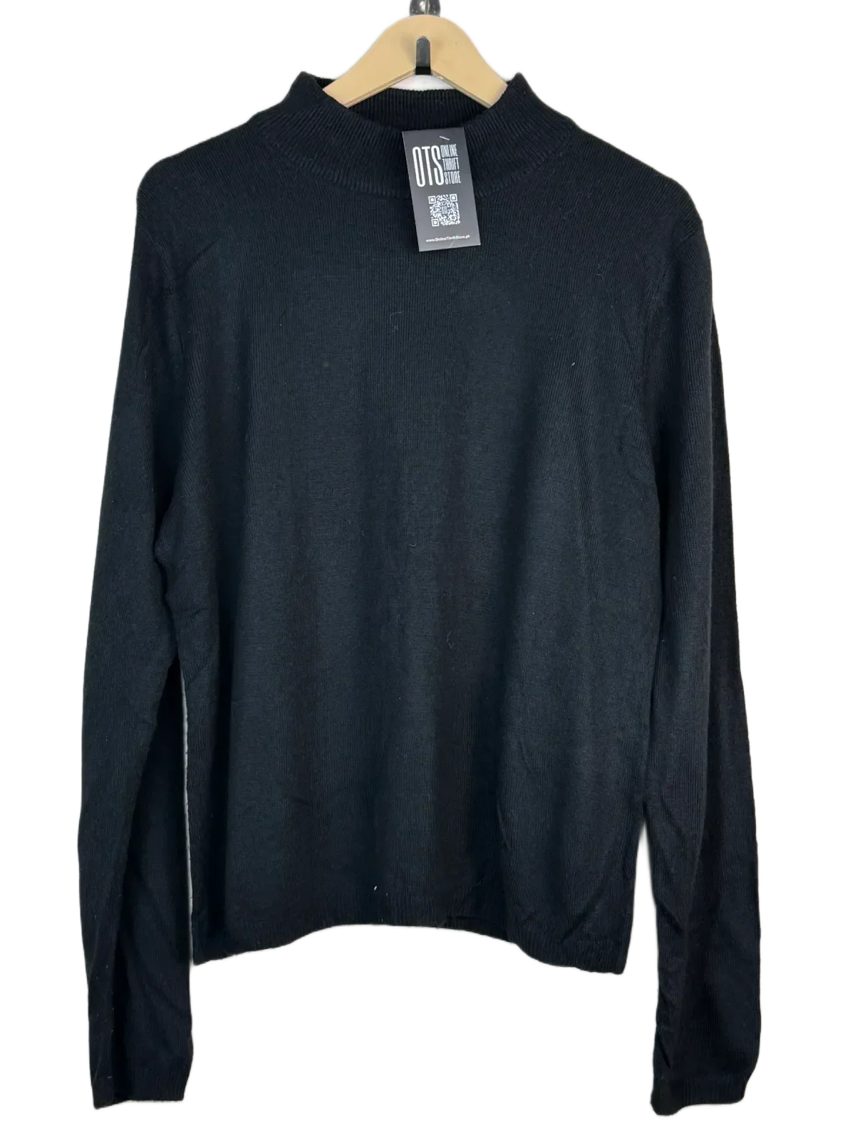 Shop Premium Winter Knitted Tops by Matalan | Preloved Branded Clothes | Black Acrylic | Women | OTS Thrift Store Islamabad Pakistan