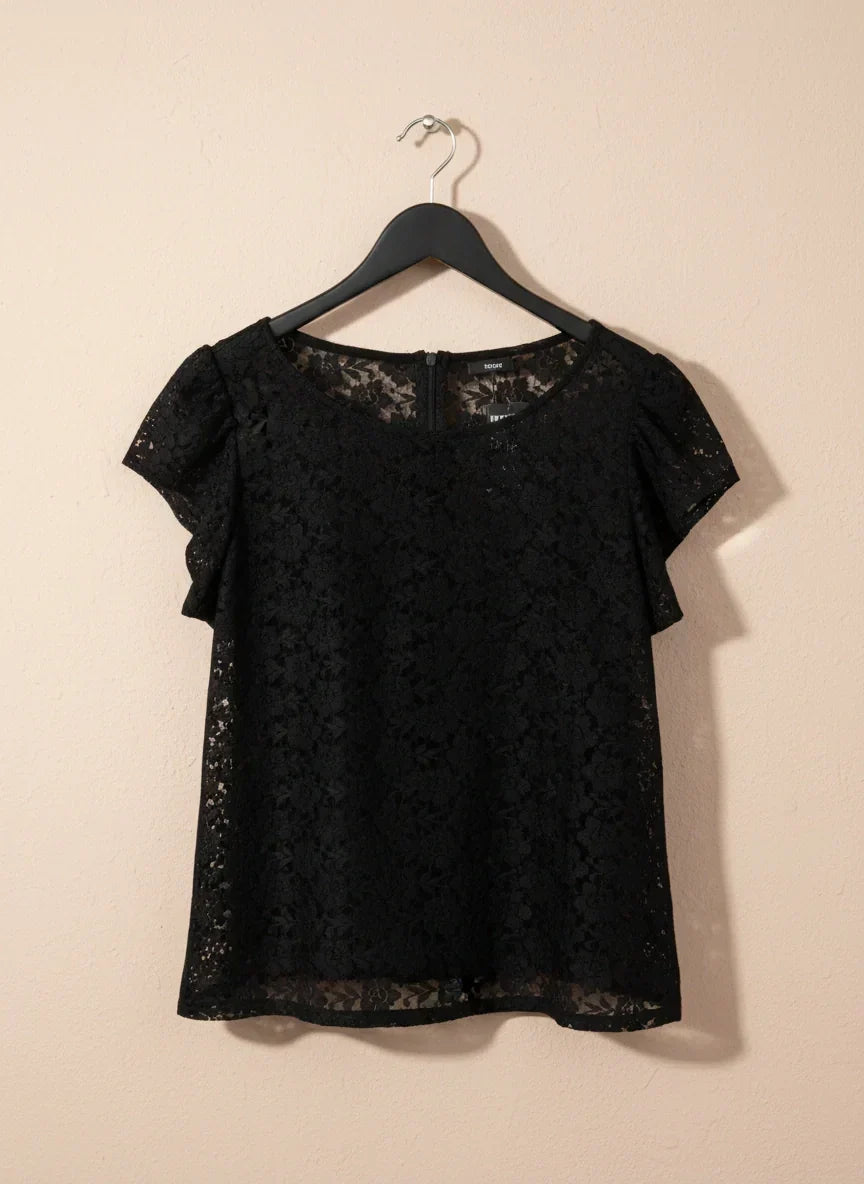 Preloved Premium Winter Knitted Tops by F&F, Black nylon for Women - OTS Thrift Shop Lahore Pakistan