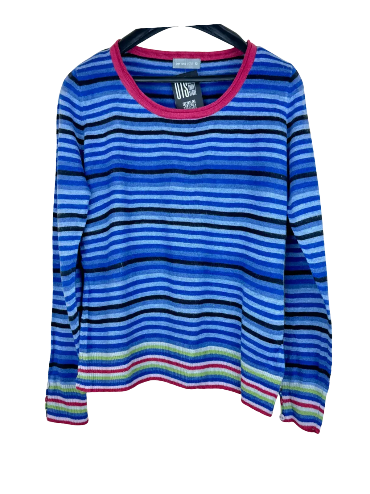 Winter Knitted Tops | Per Una | Preloved Branded | Blue Acrylic | Premium Plus | OTS Thrift Store Lahore Pakistan