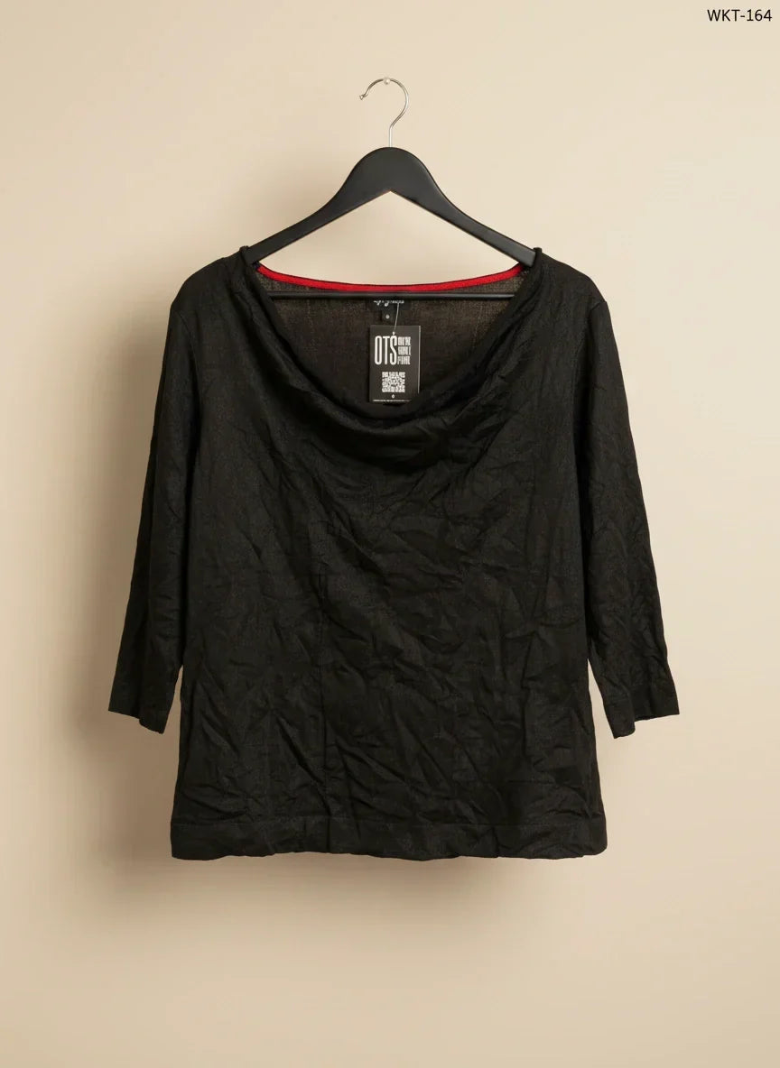 Preloved Premium Winter Knitted Tops by Per Una, Black viscose for Women - OTS Thrift Shop Peshawar Pakistan