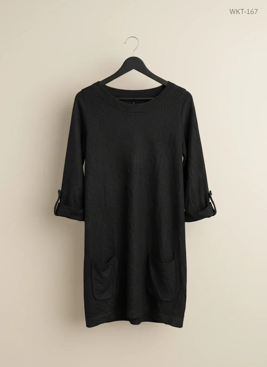 Winter Knitted Tops | Marks & Spencer | Preloved Branded | Black Acrylic | Premium | OTS Thrift Store Peshawar Pakistan