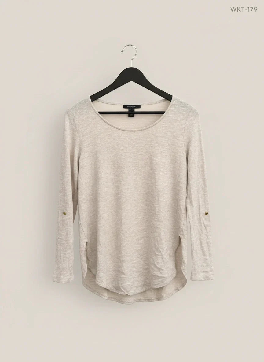 Preloved Premium Winter Knitted Tops by Atmosphere, Beige cotton for Women - OTS Thrift Shop Islamabad Pakistan