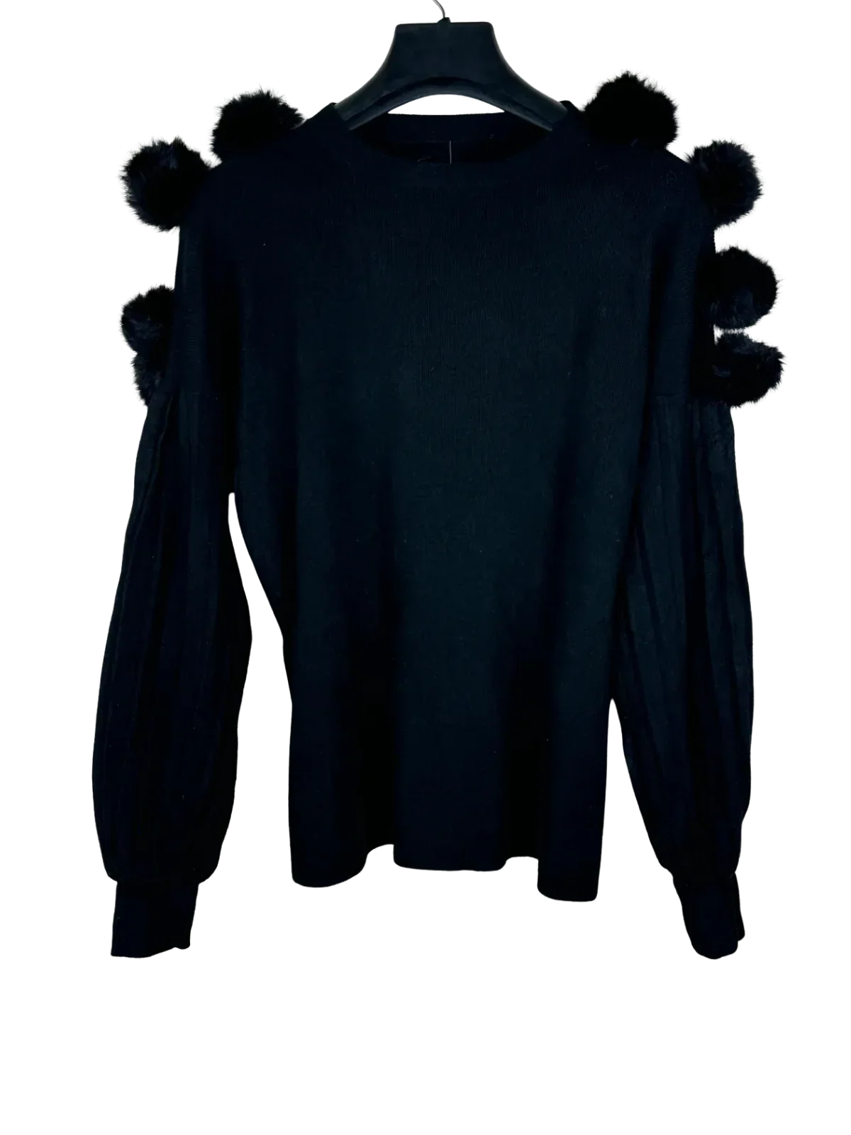UK Imported secondhand Winter Knitted Tops - Unknown brand, Black Nylon, Premium Plus condition, for Women - Online Thrift Store Karachi Pakistan