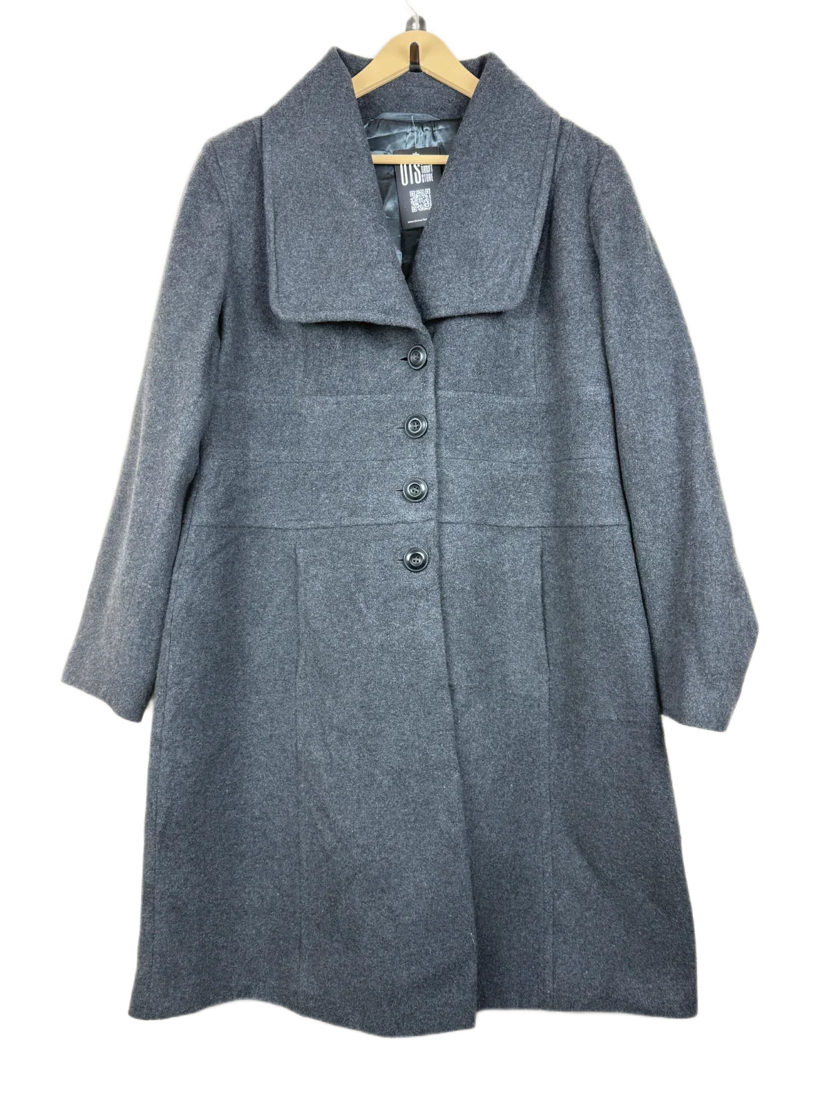 Secondhand Branded Winter Long Cardigans by Unknown, Gray Wool + Polyester fabric, Premium condition, for Women - Online Thrift Shop Lahore Pakistan