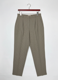 Womens Pants & Trousers | Cut Label | Preloved Branded | beige checked Viscose | Premium | OTS Thrift Store Peshawar Pakistan
