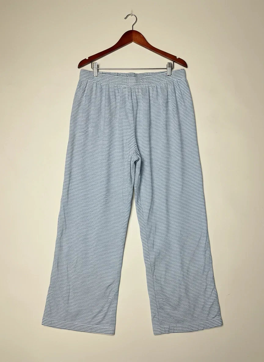 Womens Summer Trousers | Marks & Spencer | Preloved Branded | Blue Cotton | Excellent | OTS Thrift Store Karachi Pakistan