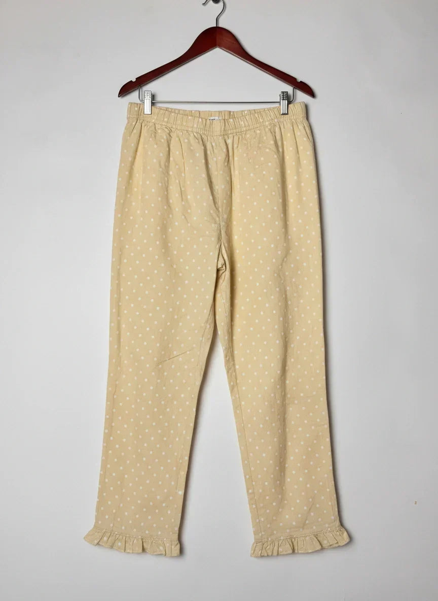 Womens Summer Trousers | TU | Preloved Branded | Yellow Cotton | Premium | OTS Thrift Store Karachi Pakistan