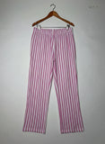 Shop Premium Womens Summer Trousers by F&F | Preloved Branded Clothes | WHITE AND PINK Cotton | Womens | OTS Thrift Store Islamabad Pakistan