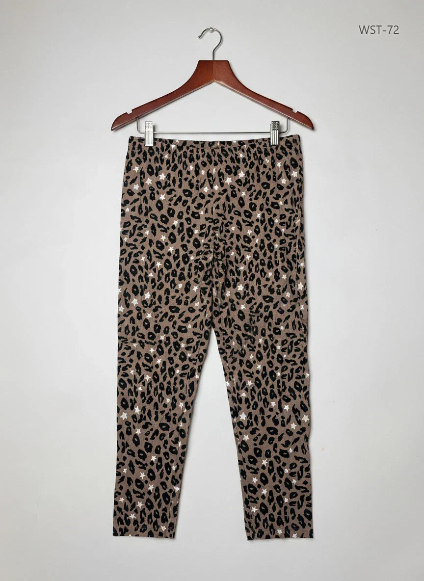 Premium Condition Womens Summer Trousers | Preloved Marks & Spencer | BROWN MULTI Cotton | Thrift Shop for Womens Karachi Pakistan | OTS