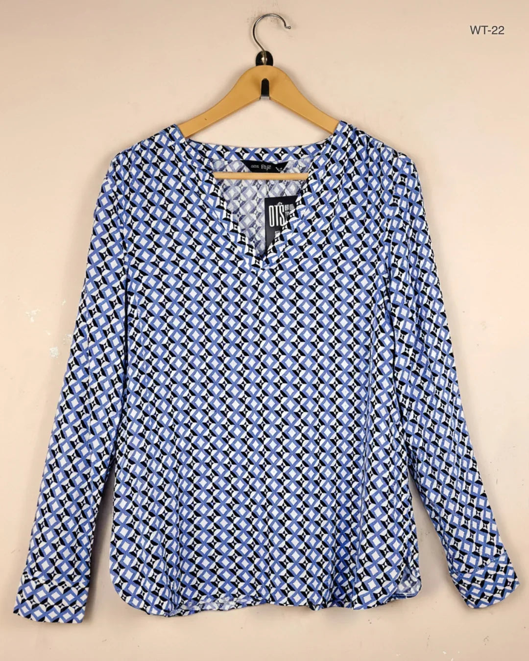 Shop Premium Womens Summer Tops by F&F | Preloved Branded Clothes | Blue Polyester | Women | OTS Thrift Store Islamabad Pakistan