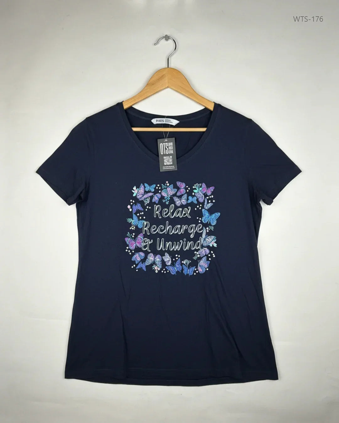Shop Premium Womens Tshirts by YOURS | Preloved Branded Clothes | DarkBlue Cotton | | OTS Thrift Store Peshawar Pakistan