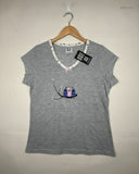 Shop Premium Womens Tshirts by Night Owl | Preloved Branded Clothes | Gray Polyester | | OTS Thrift Store Karachi Pakistan