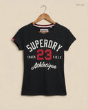 UK Imported secondhand Womens Tshirts - Superdry brand, Blue Cotton, Premium condition, for Womens - Online Thrift Store Karachi Pakistan