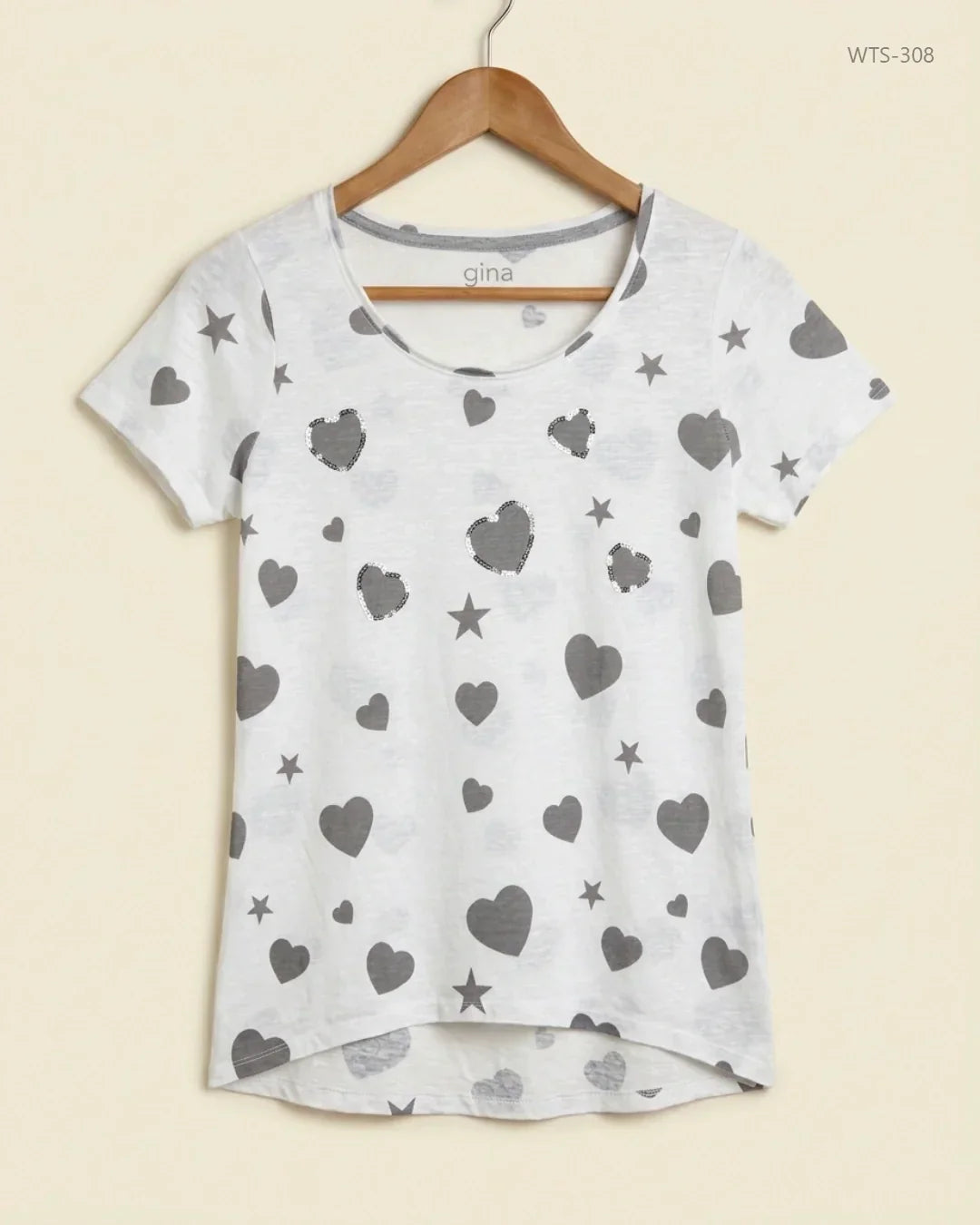 Secondhand Branded Womens Tshirts by gina, White Cotton fabric, Premium condition, for Womens - Online Thrift Shop Karachi Pakistan
