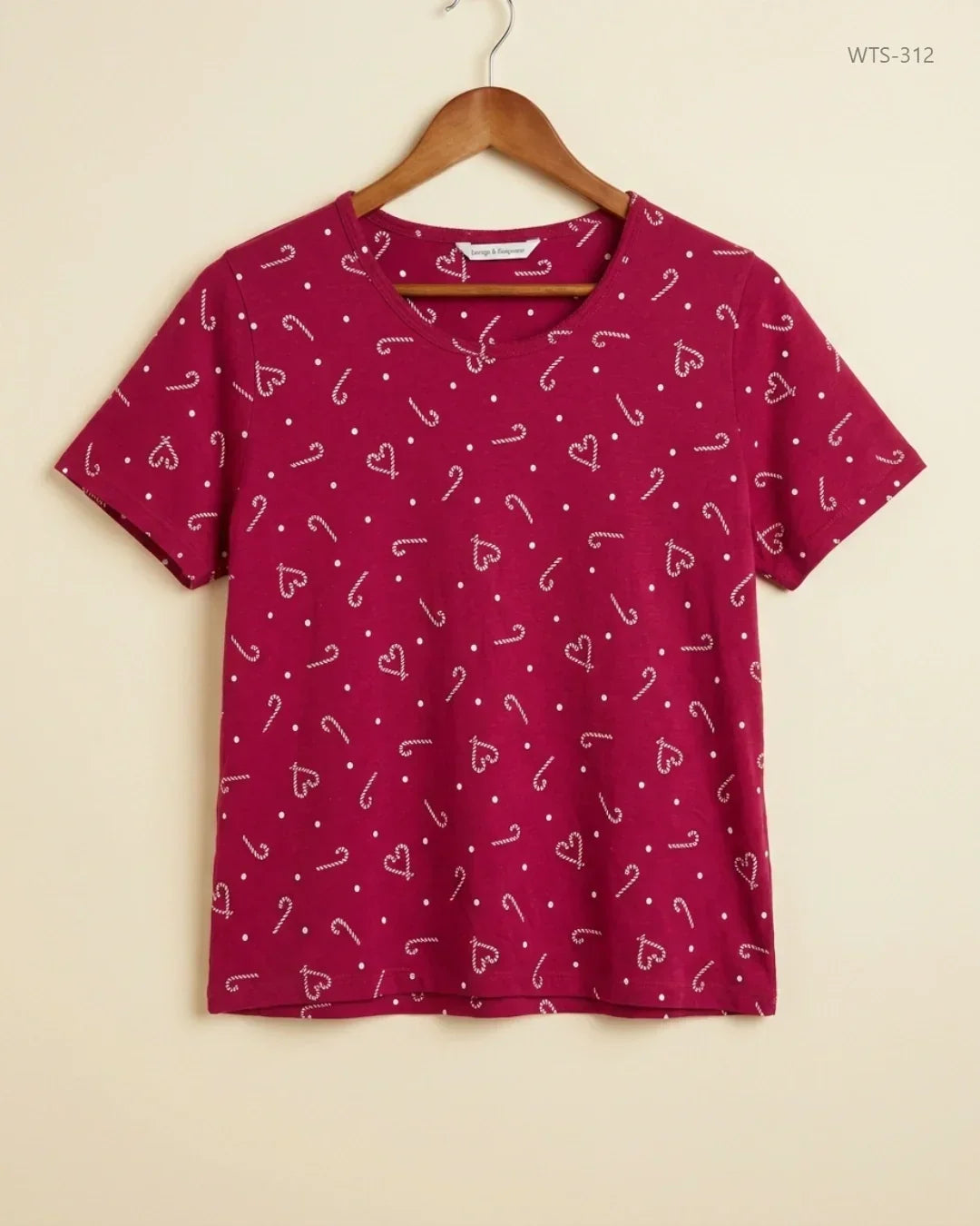 Secondhand Branded Womens Tshirts by Lounge & Sleepwear, Ruby Cotton fabric, Premium condition, for Womens - Online Thrift Shop Lahore Pakistan