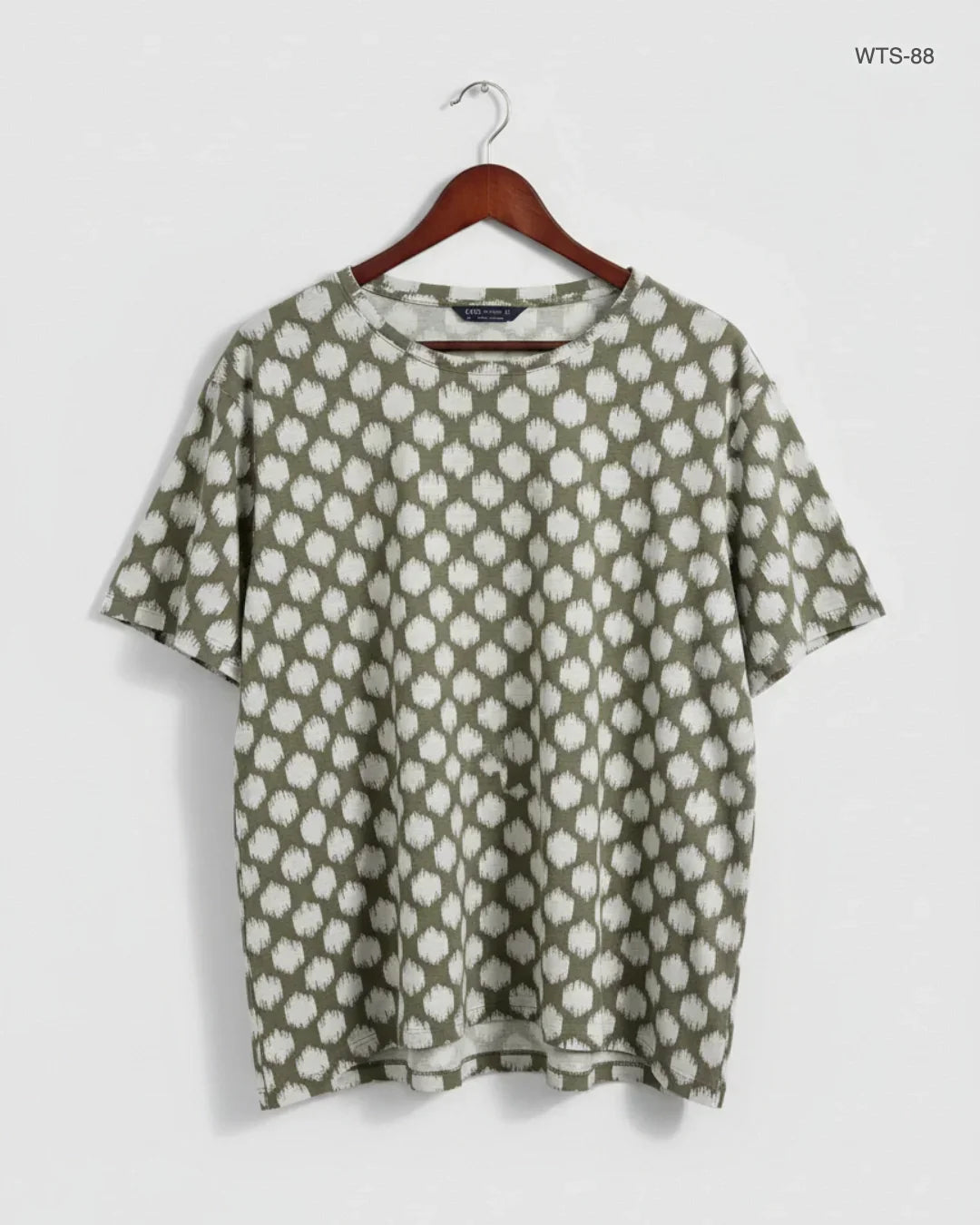 Womens Tshirts | Marks & Spencer | Preloved Branded | Mahndi & White Polyester | Premium | OTS Thrift Store Islamabad Pakistan