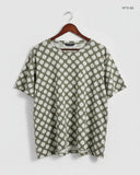 Womens Tshirts | Marks & Spencer | Preloved Branded | Mahndi & White Polyester | Premium | OTS Thrift Store Islamabad Pakistan